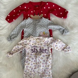 3 Carters onesies/footies